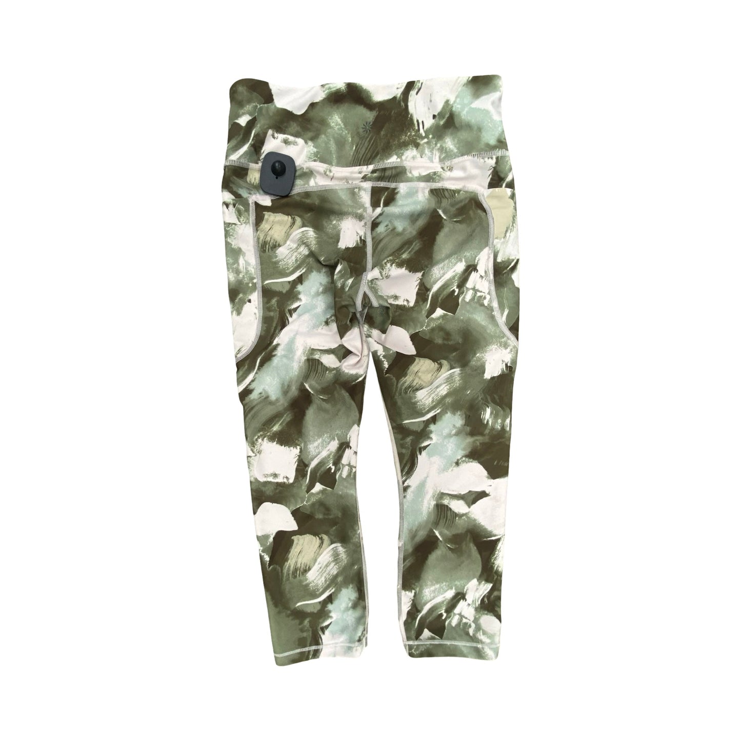 Athletic Leggings Capris By Athleta In Green & White, Size:M