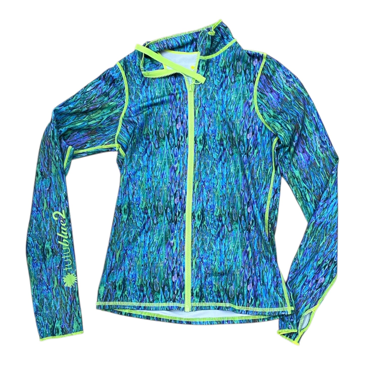 Athletic Jacket By Clothes Mentor In Blue & Green, Size:M