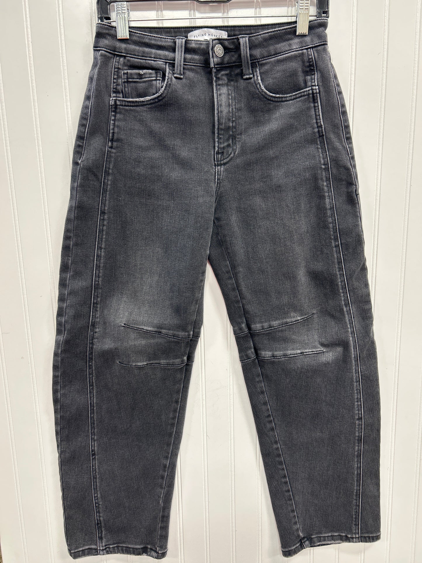 Jeans Wide Leg By Flying Monkey In Black Denim, Size:4