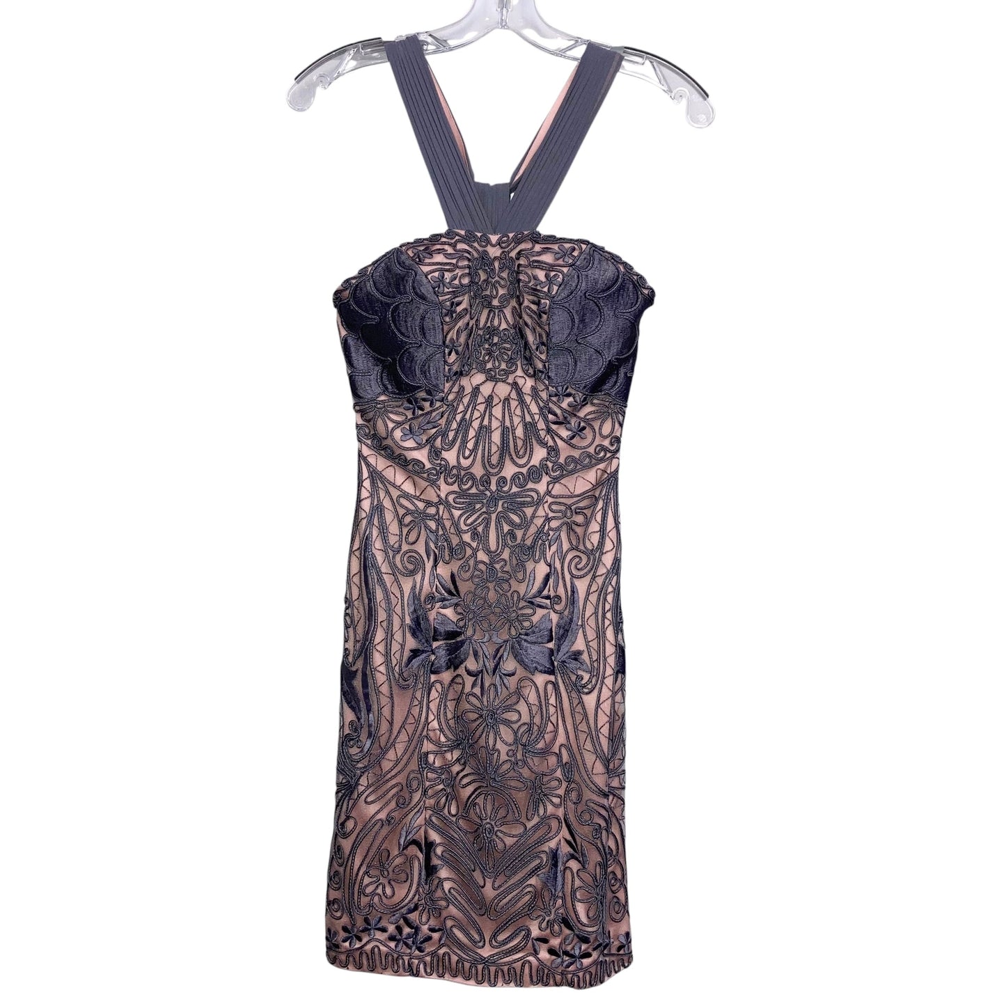 Dress Party Midi By Sue Wong In Grey & Pink, Size:Xs