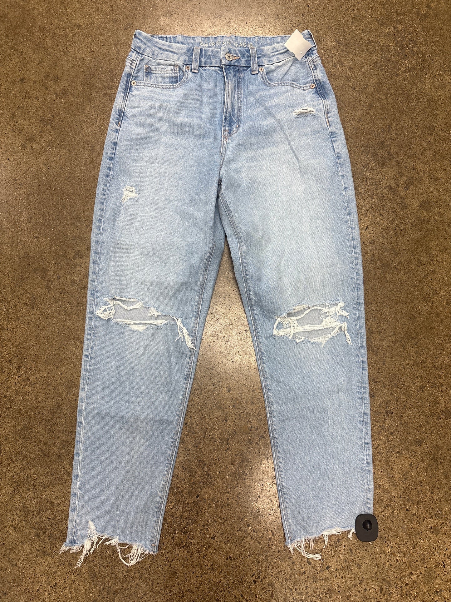 Jeans Straight By American Eagle In Blue Denim, Size:8