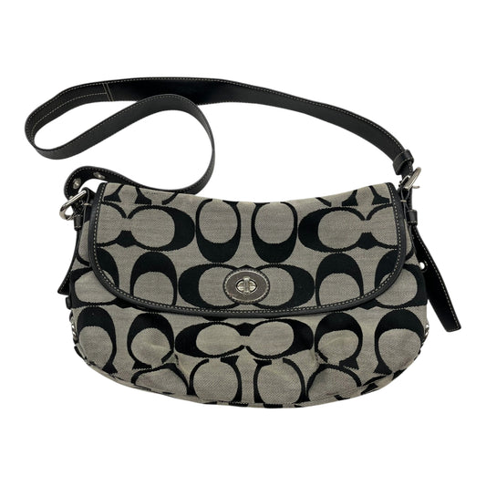 Handbag Designer By Coach In Black & Tan, Size:Medium