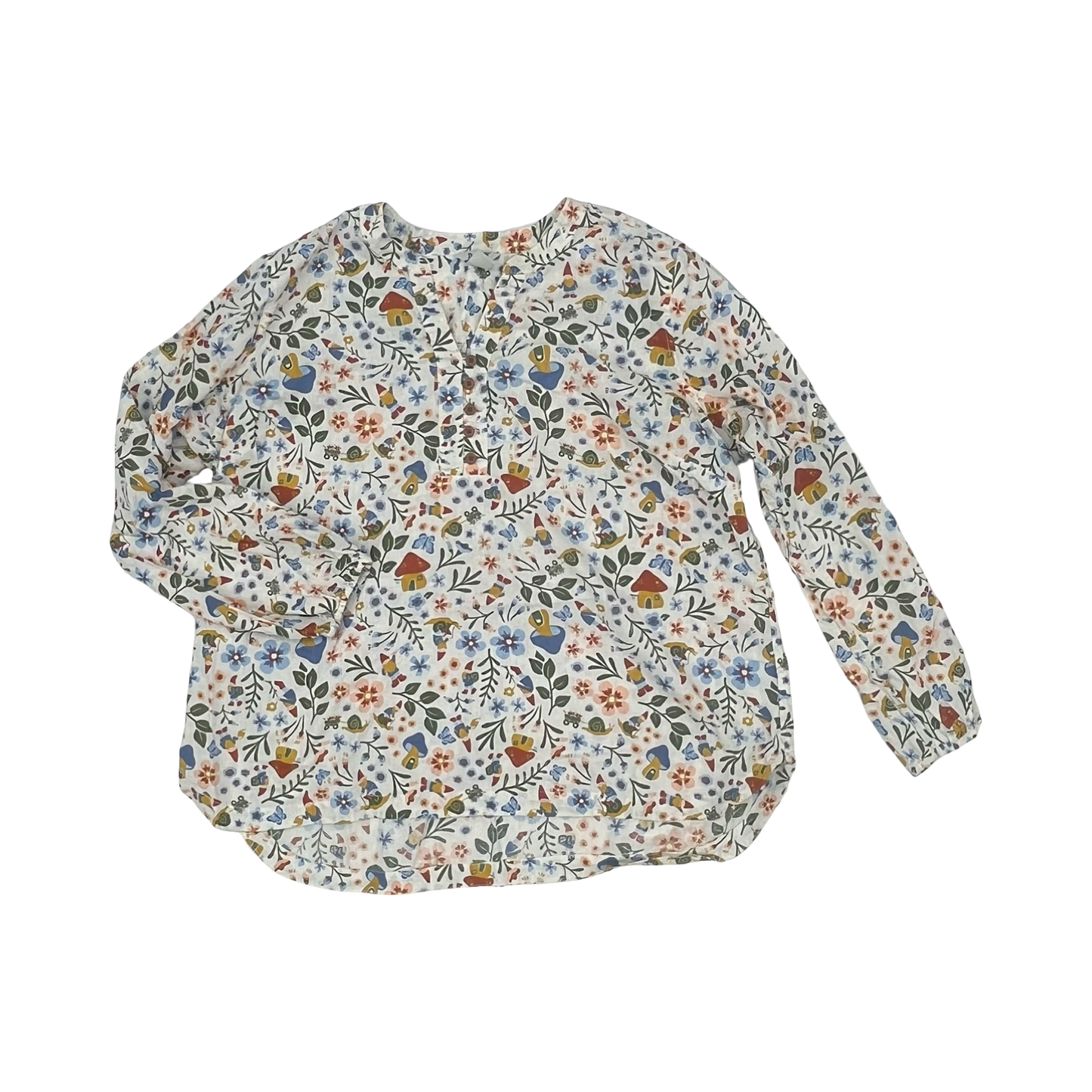 Blouse Ls By Duluth Trading In Floral Print, Size:Xxl