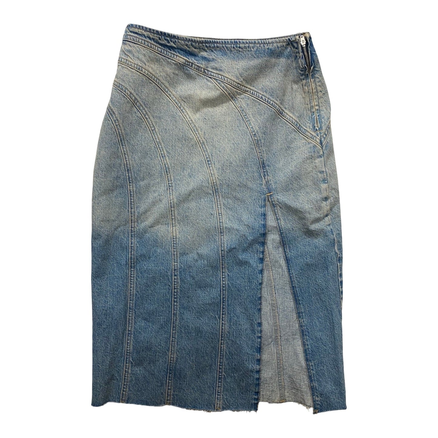 Skirt Maxi By Zara In Blue Denim, Size:S