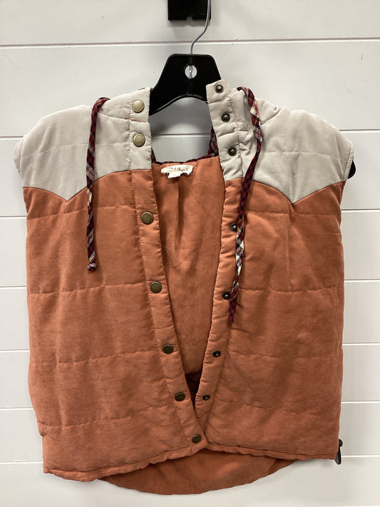 Vest Puffer & Quilted By Hem & Thread In Orange, Size:S