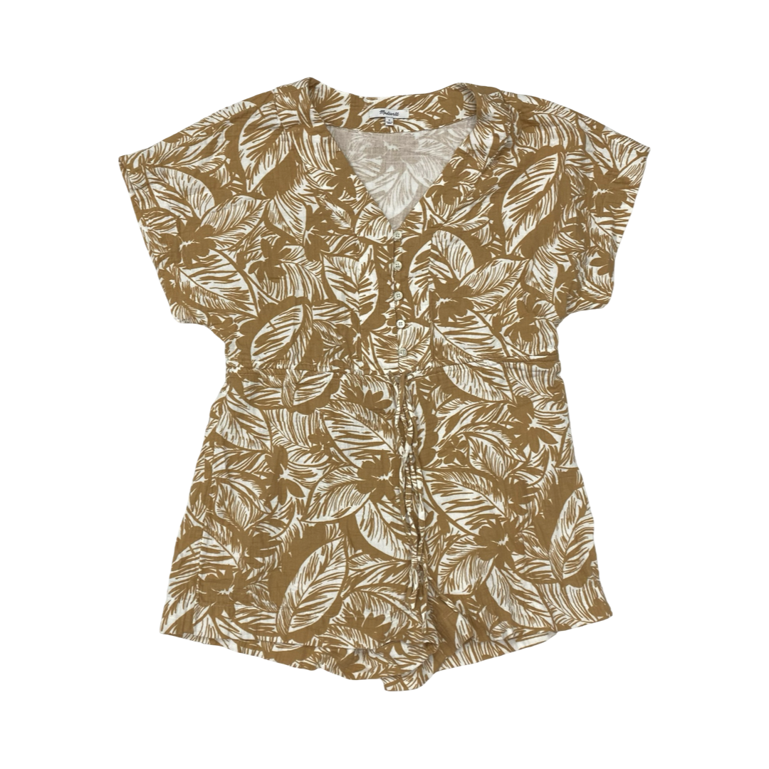 Romper By Madewell In Brown & Cream, Size:S