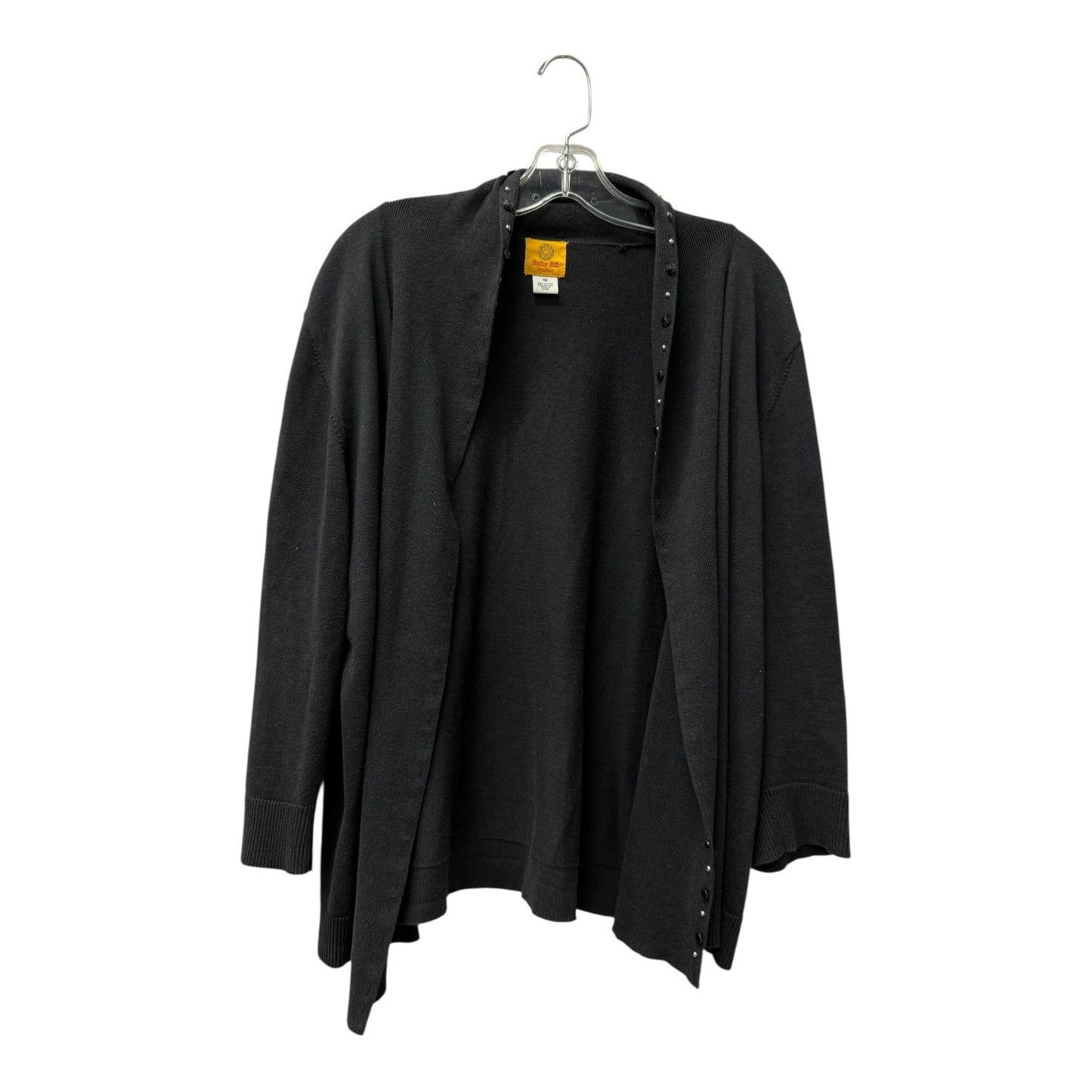 Sweater Cardigan By Ruby Rd In Black, Size:1X