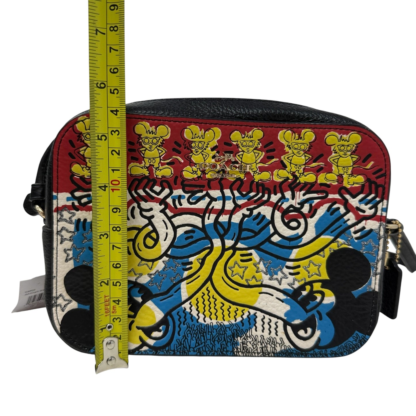 Disney Mickey Mouse X Keith Haring Mini Camera Bag Designer By Coach, Size: Small