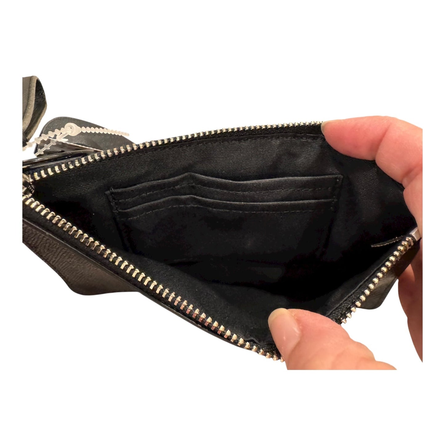 Wristlet Designer By Coach In Black & Silver, Size:Medium