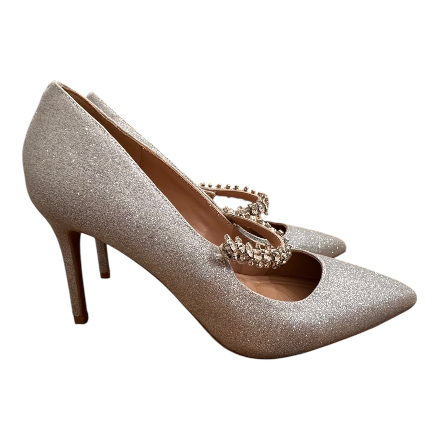 Shoes Heels Stiletto By Bcbgeneration In Silver, Size:8