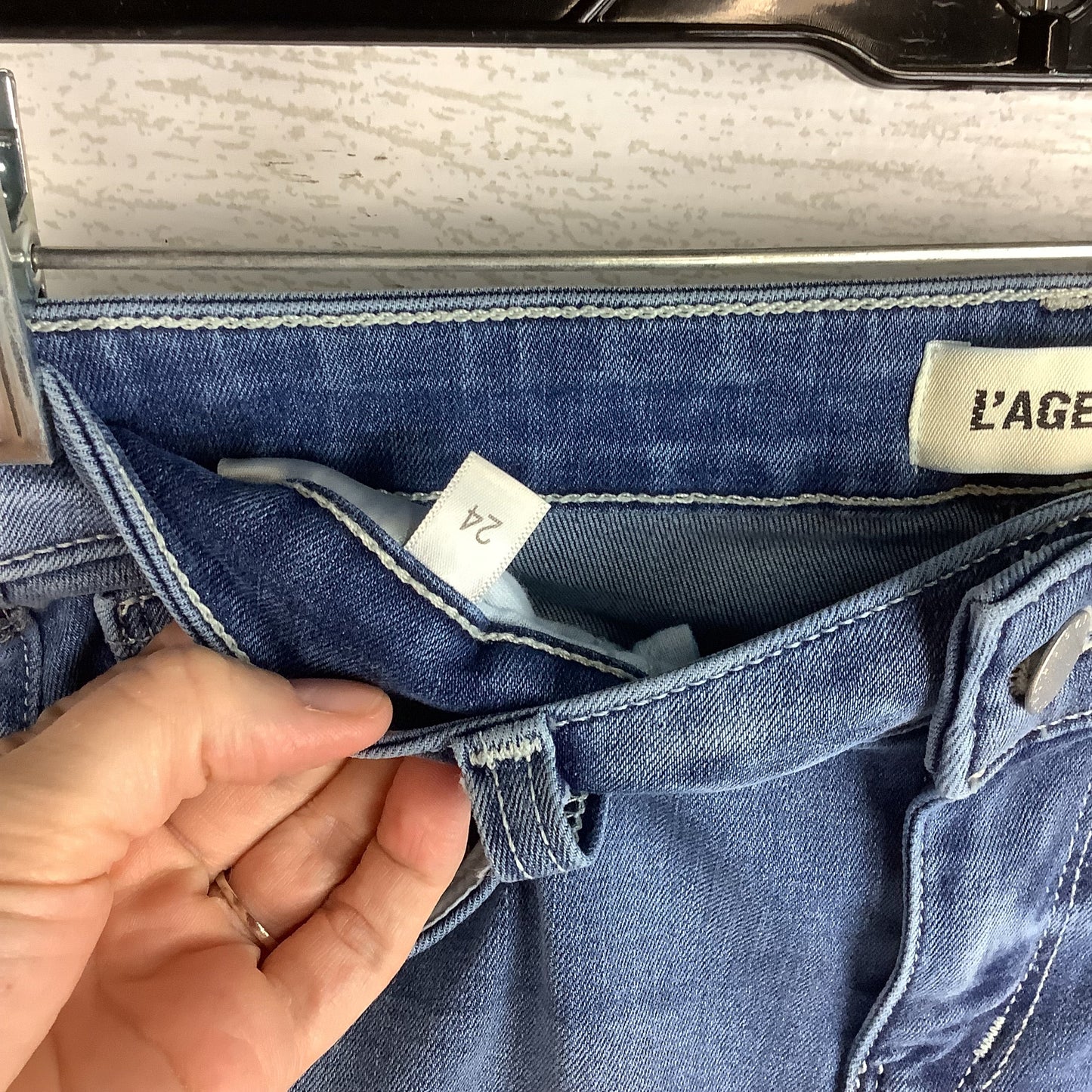 Jeans Straight By L Agence In Blue Denim, Size: 24