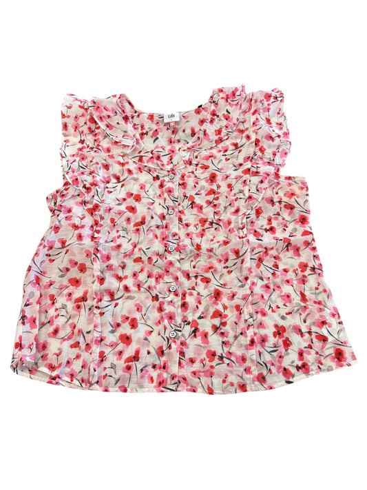 Blouse Sleeveless By Cabi In Pink & Red, Size:L