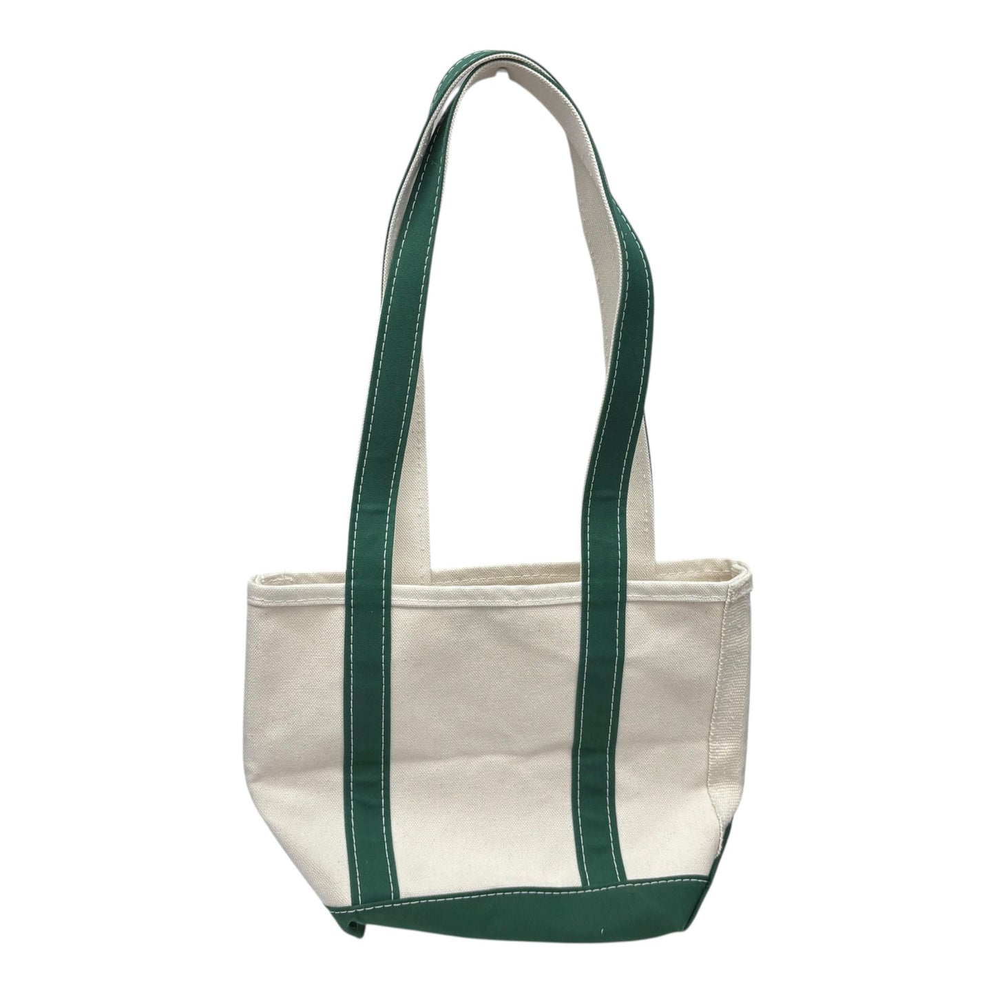 Handbag By L.L. Bean In Cream & Green, Size:Medium