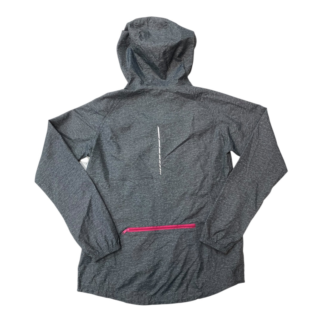 Athletic Jacket By Asics In Grey & Pink, Size:M