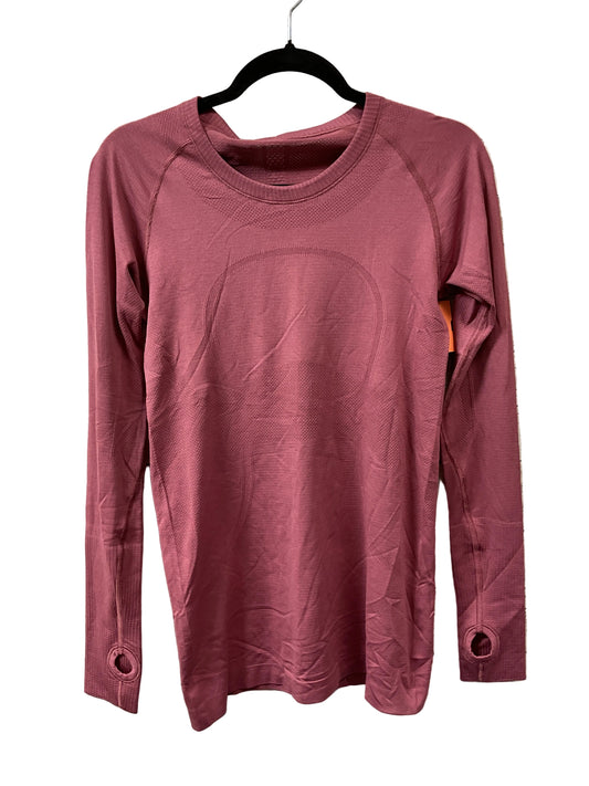 Athletic Top Ls Crewneck By Lululemon In Plaid Pattern, Size:8