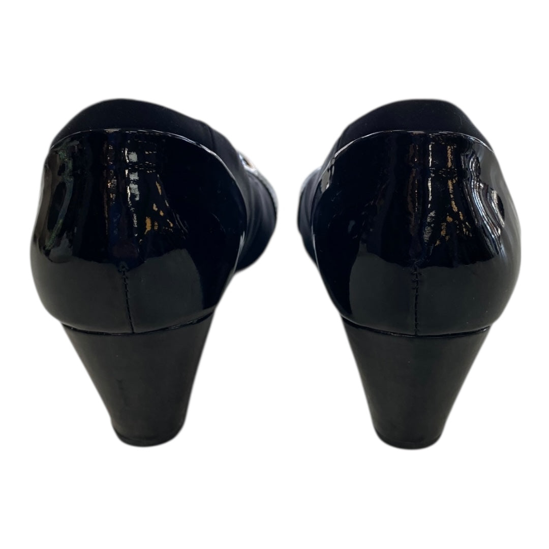 Shoes Heels Wedge By Clarks In Black, Size:10