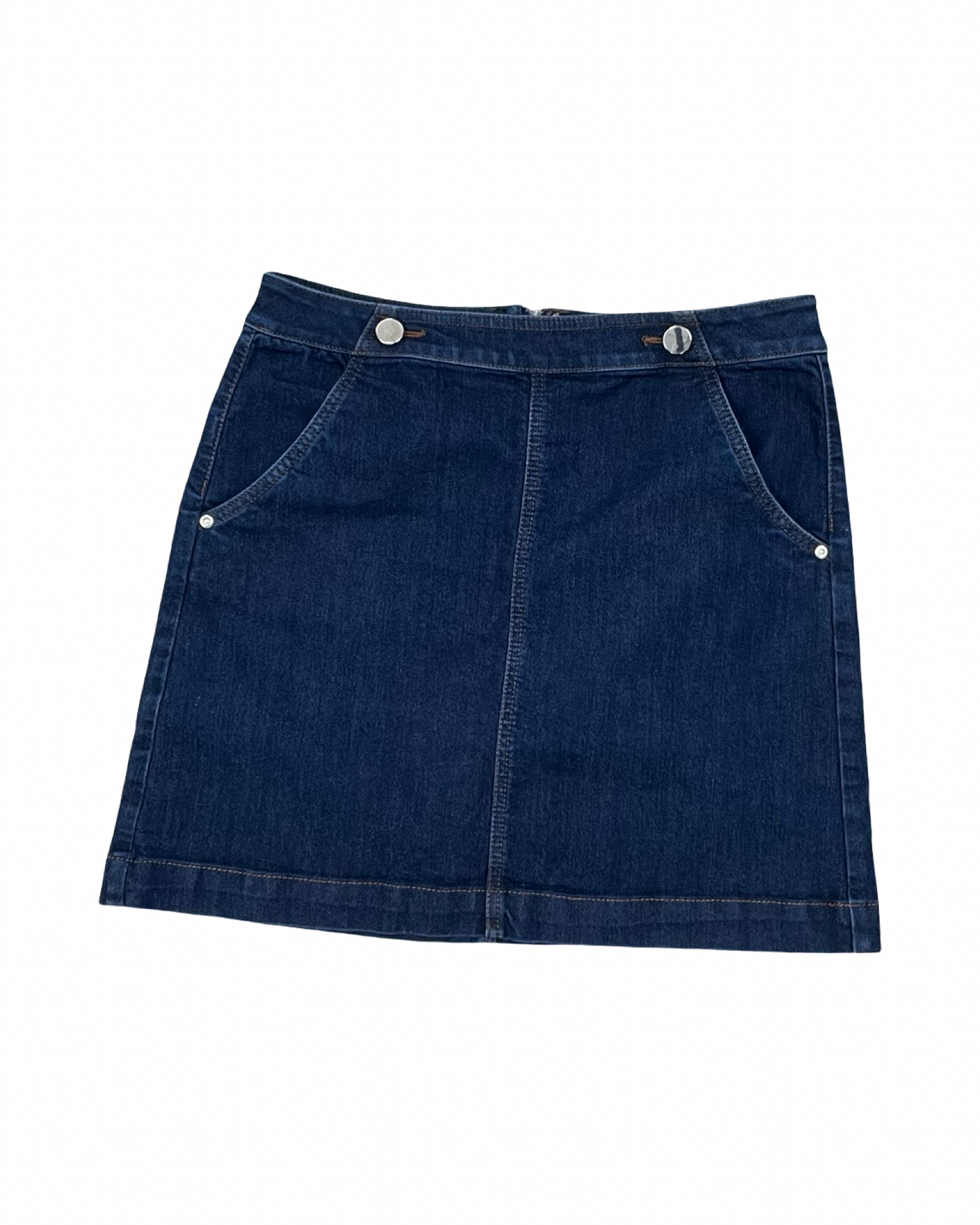 Skirt Midi By Loft In Blue Denim, Size:S