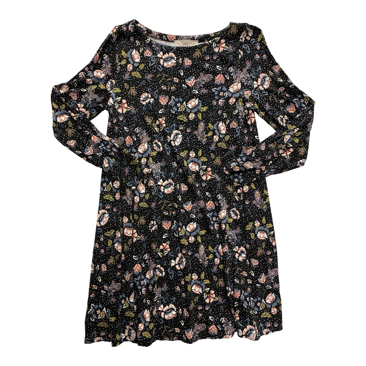 Dress Casual Midi By Loft In Floral Print, Size:S