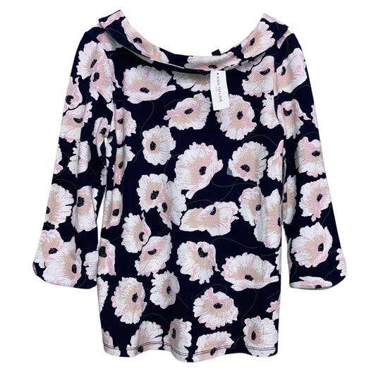 Top 3/4 Sleeve By Ann Taylor In Floral Print, Size:S