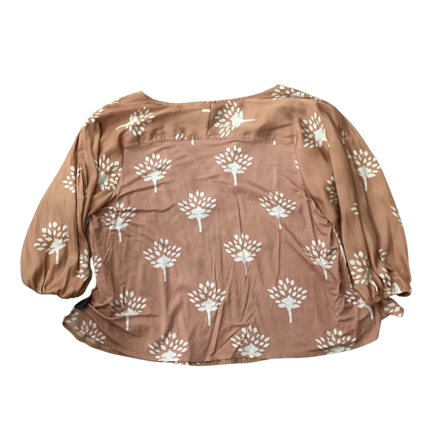 Top 3/4 Sleeve By Clothes Mentor In Tan, Size:2X