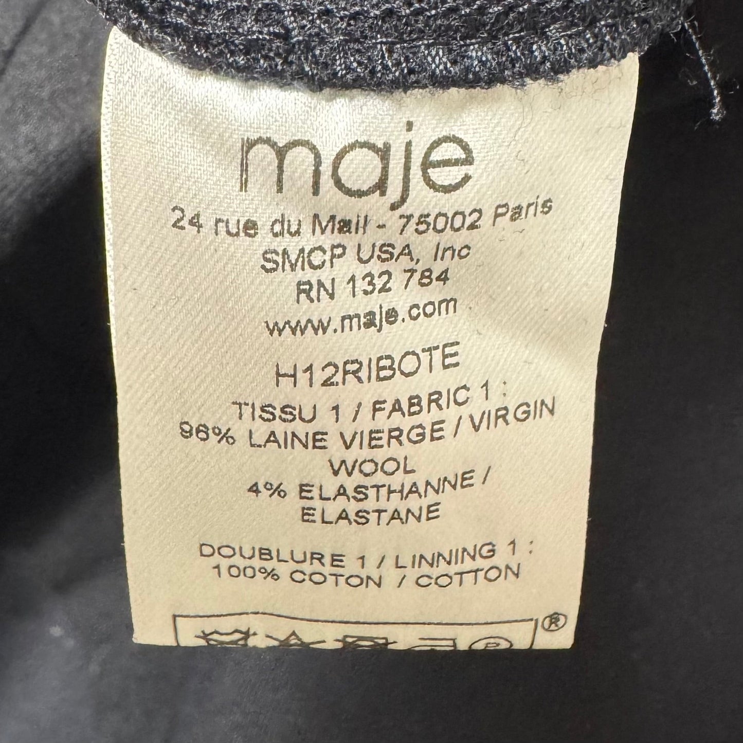 Wool Dress Pants By Maje In Black, Size: S/ Fr 36