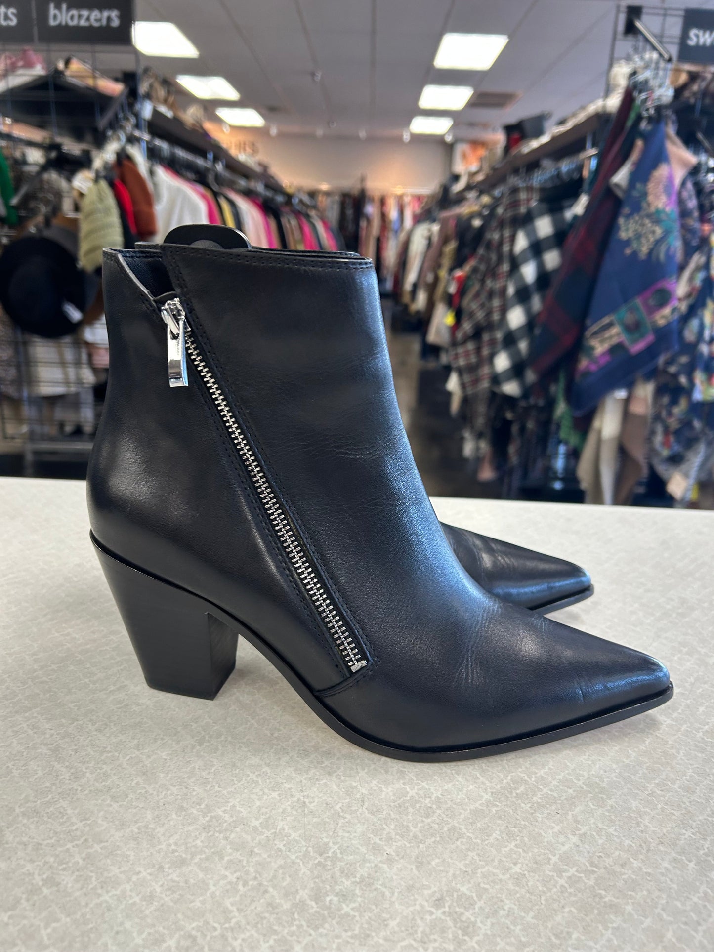 BOOTS ANKLE HEELS by PAIGE In BLACK, Size: 9