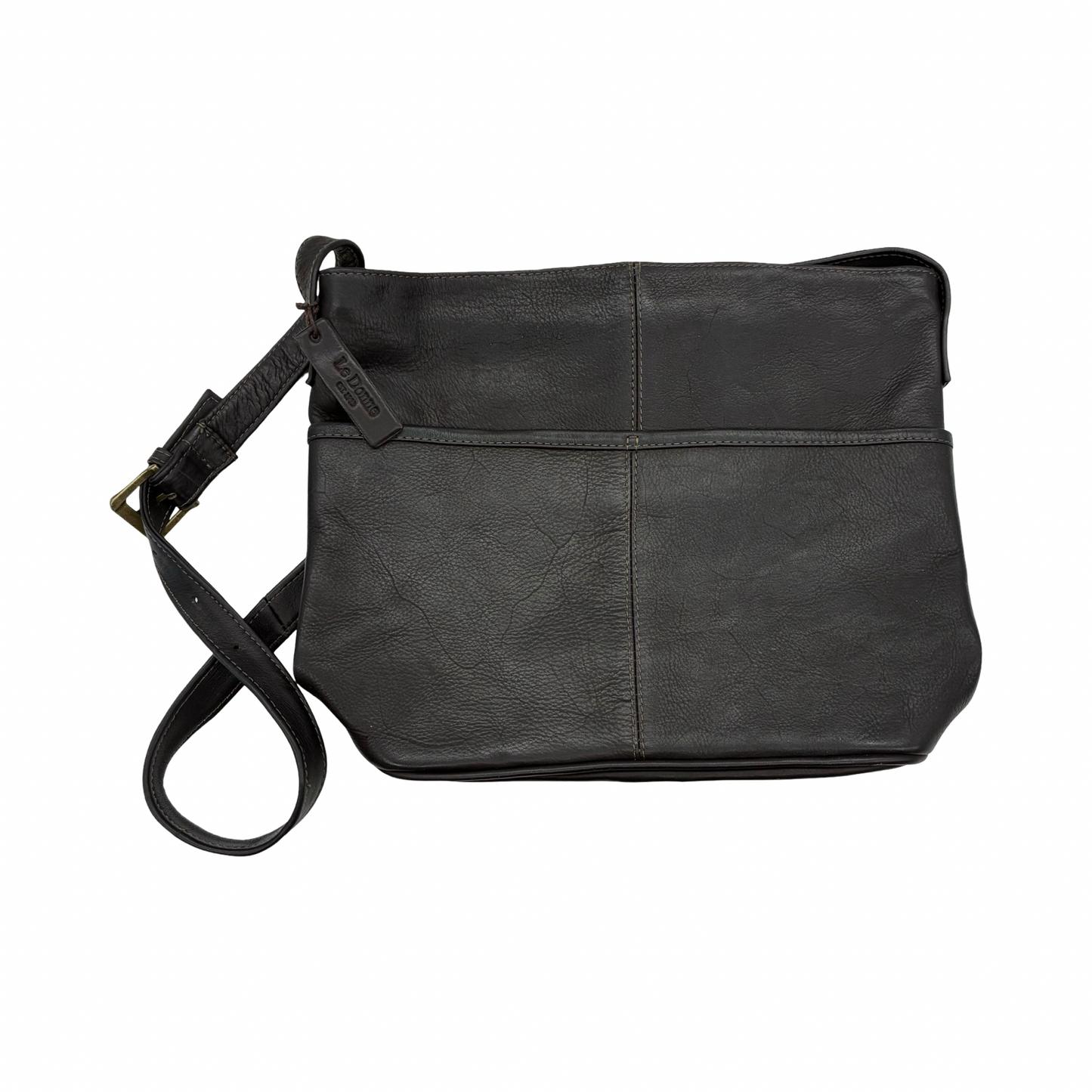 Handbag Leather By Clothes Mentor In Black, Size:Medium