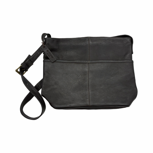 Handbag Leather By Clothes Mentor In Black, Size:Medium