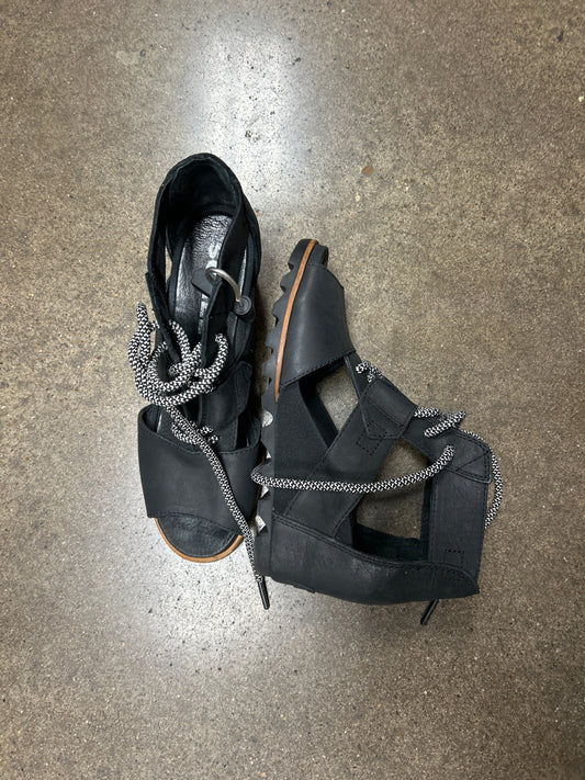 Sandals Heels Wedge By Sorel In Black, Size:9.5