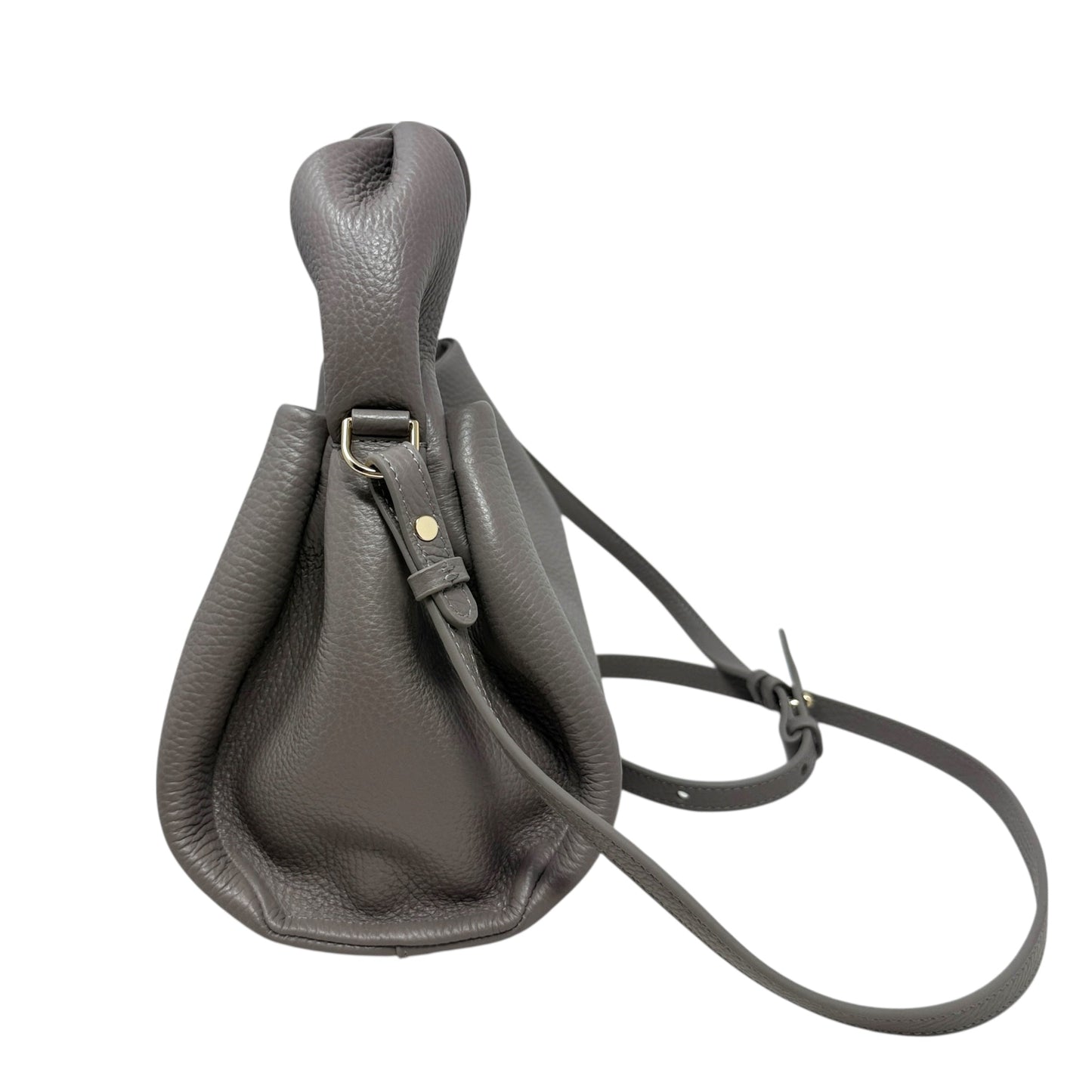 Italian Leather Trapeze Crossbody Bag By Quince, Size: Small