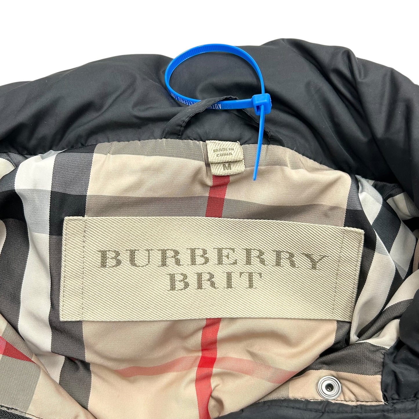 Coat Luxury Designer By Burberry In Black, Size: M