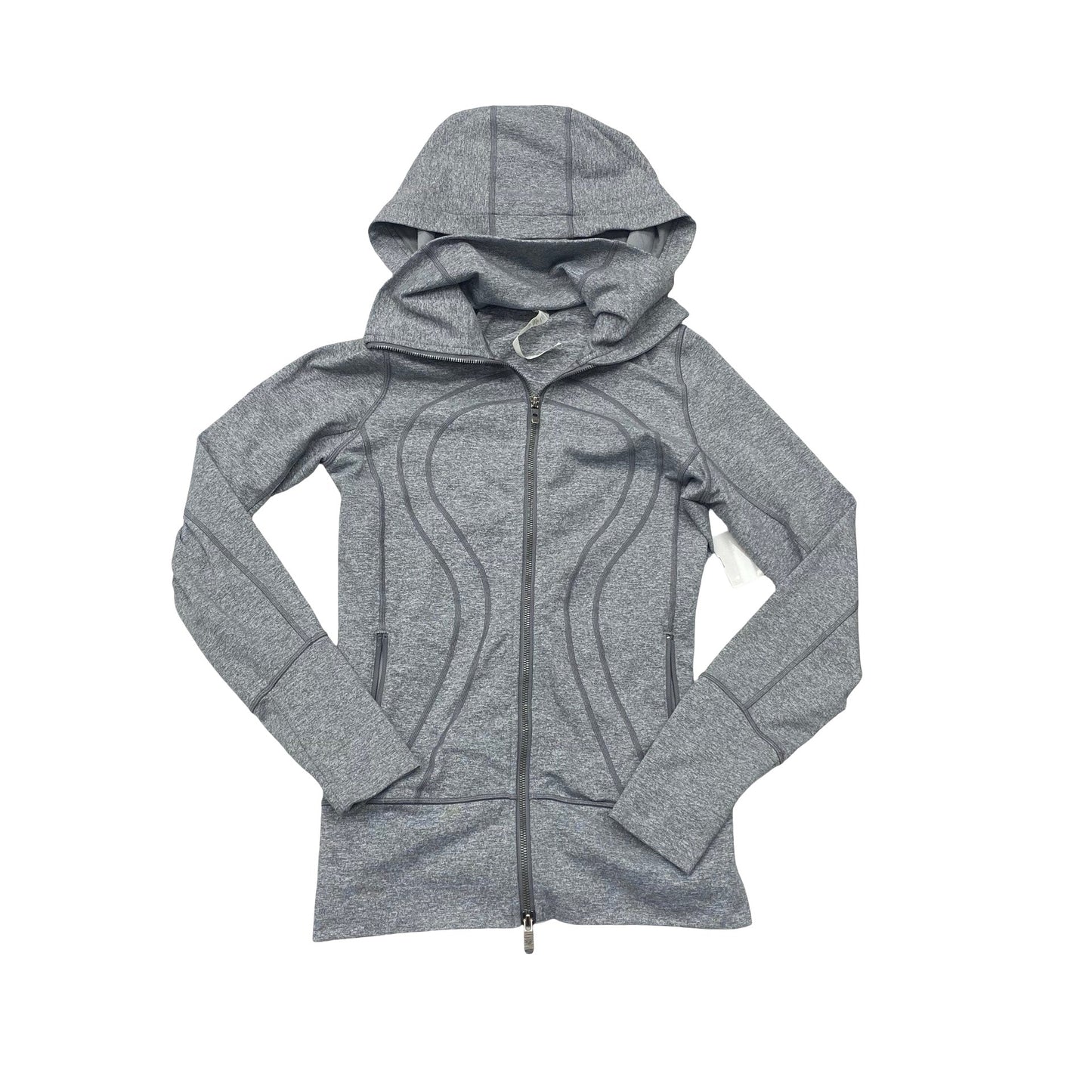 Athletic Jacket By Lululemon In Grey, Size:8