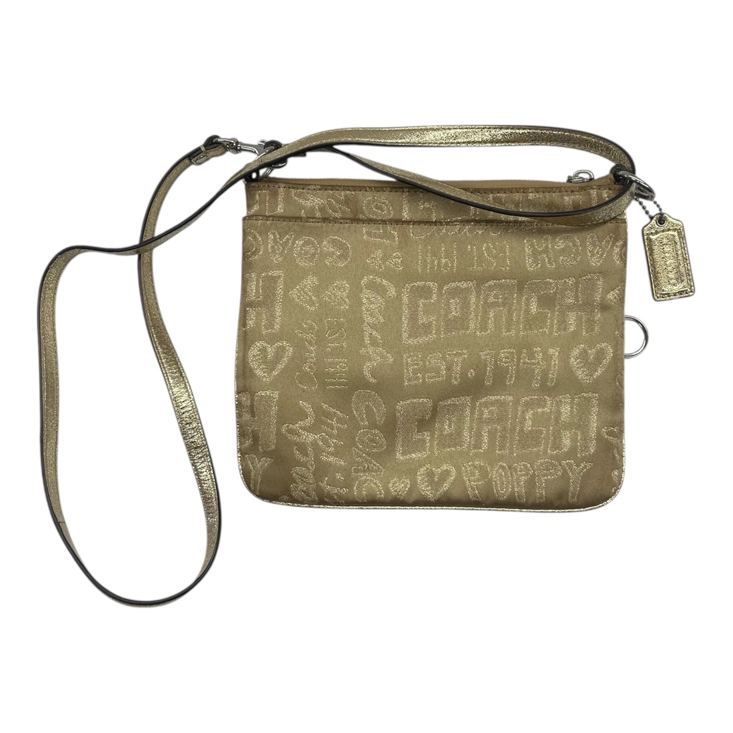 Crossbody Designer By Coach In Gold, Size:Medium