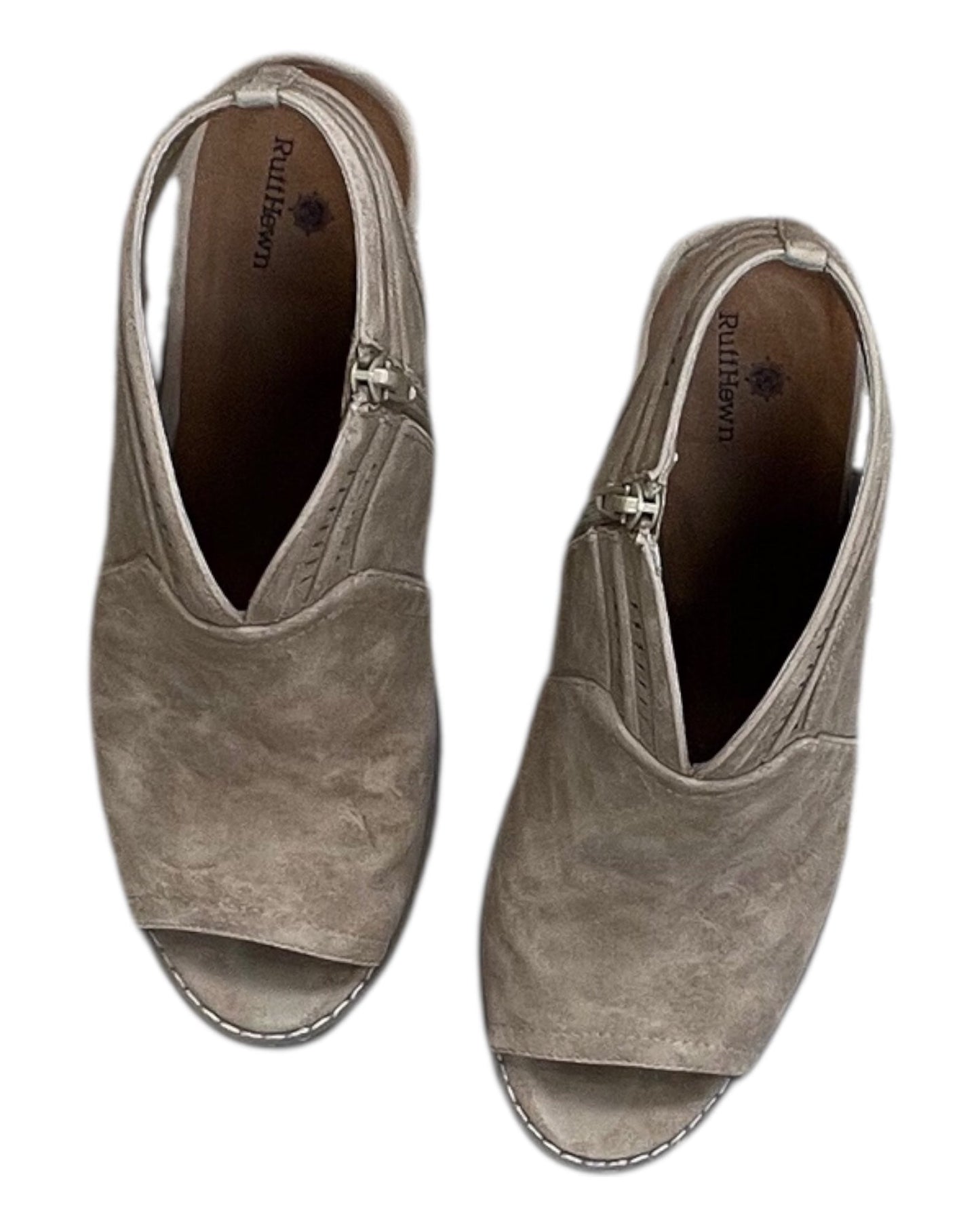 Sandals Heels Block By Ruff Hewn In Tan, Size:10