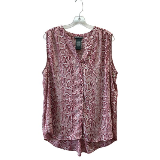 Blouse Sleeveless By Chelsea And Theodore In Animal Print, Size:Xl