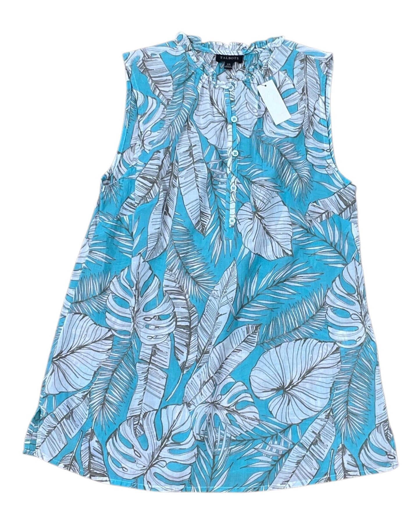 Top Sleeveless By Talbots In Blue & White, Size:Xs
