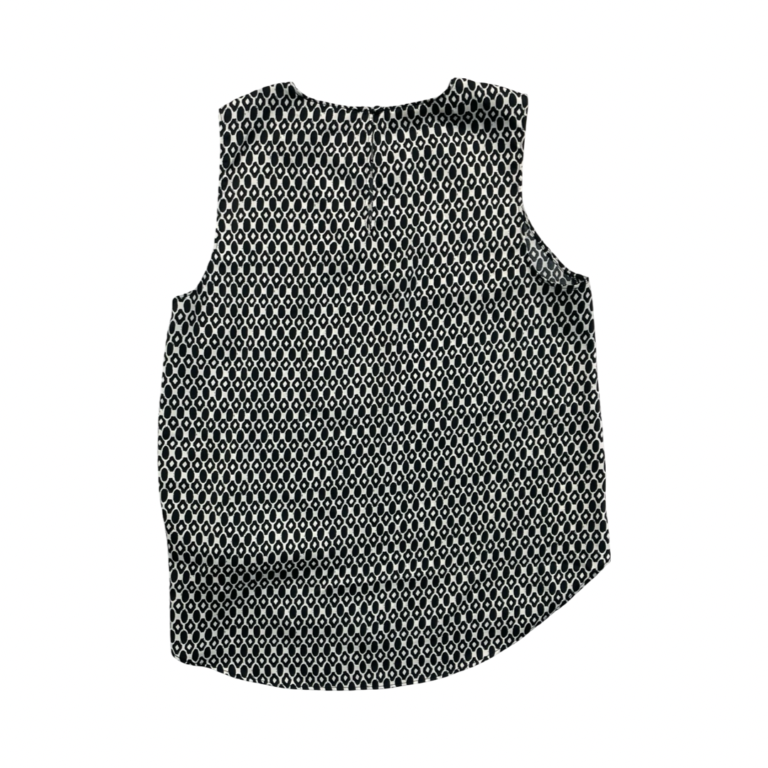 Top Sleeveless By Banana Republic In Black & White, Size:S