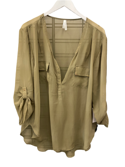 Top 3/4 Sleeve By Live 4 Truth In Green, Size:3X