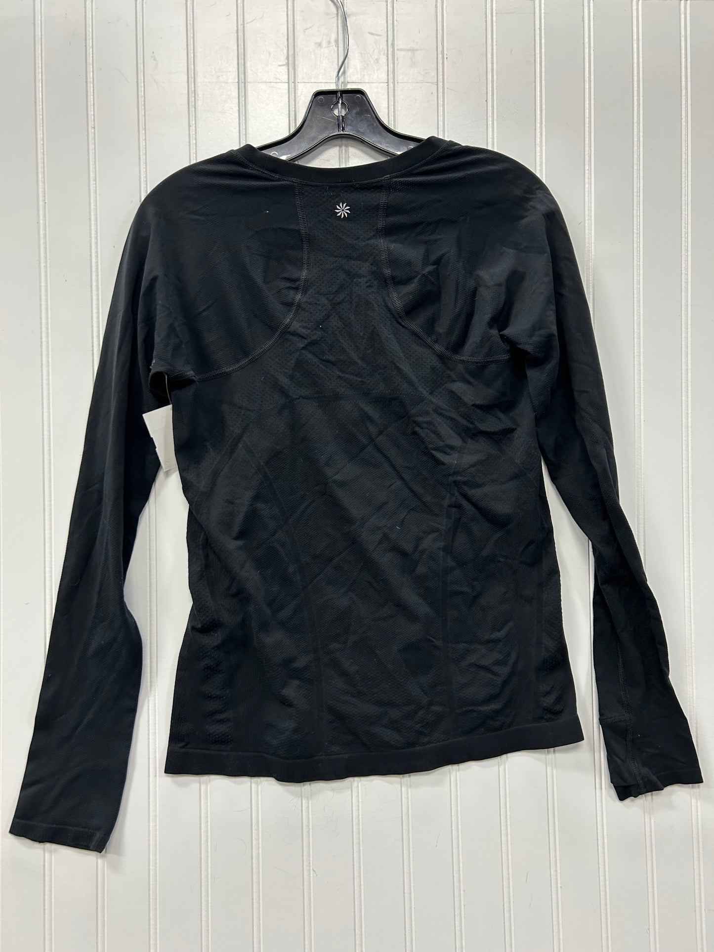 Athletic Top Ls Collar By Athleta In Black, Size:L
