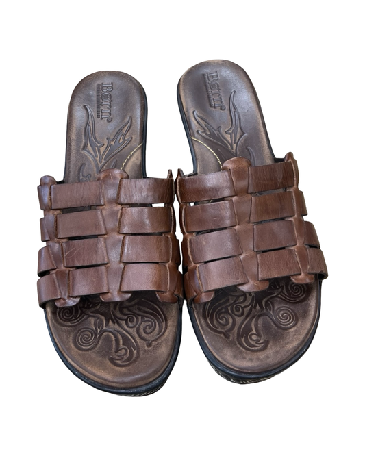 Sandals Heels Block By Born In Brown, Size:9