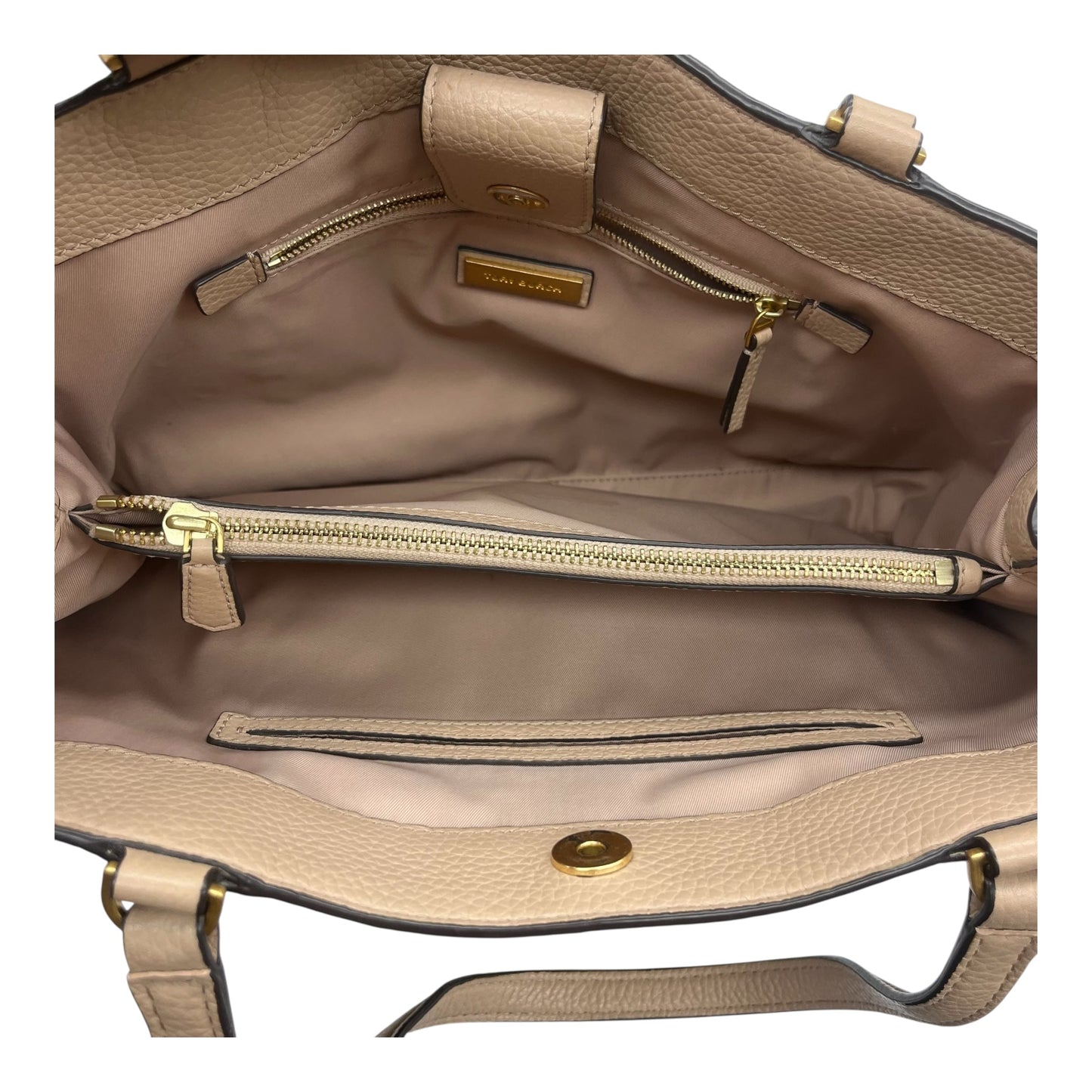 Handbag Designer By Tory Burch In Tan, Size:Medium