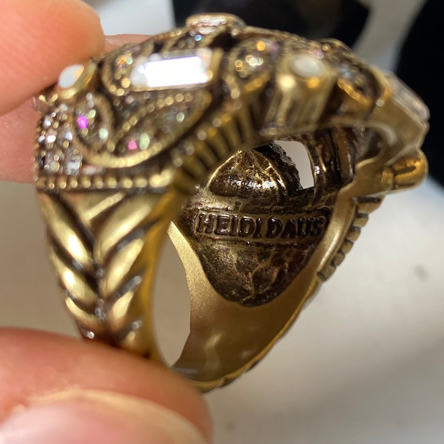 Ring Statement By Heidi Daus In Black & Gold
