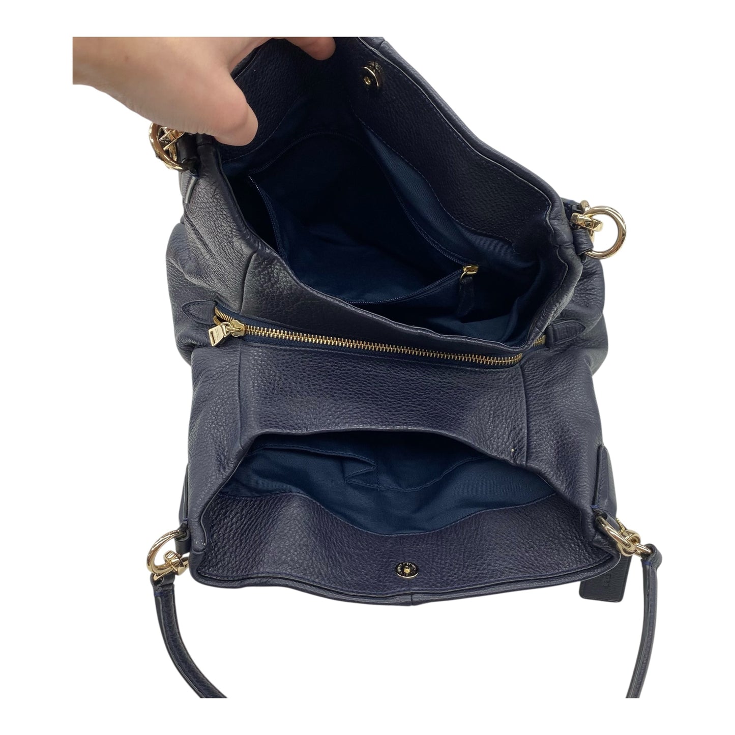 Handbag Designer By Coach In Navy, Size:Medium