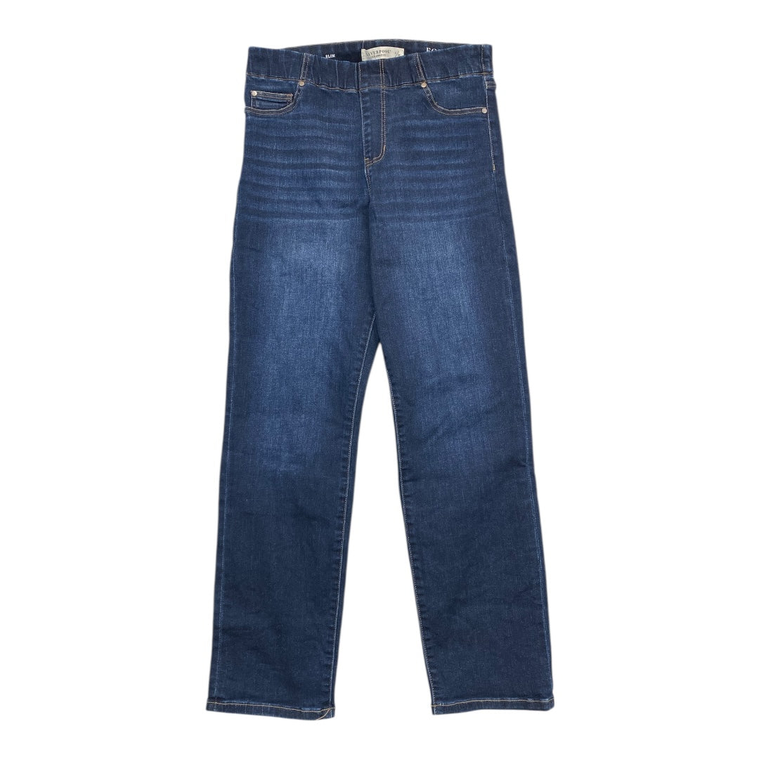 Jeans Straight By Liverpool In Blue Denim, Size:6