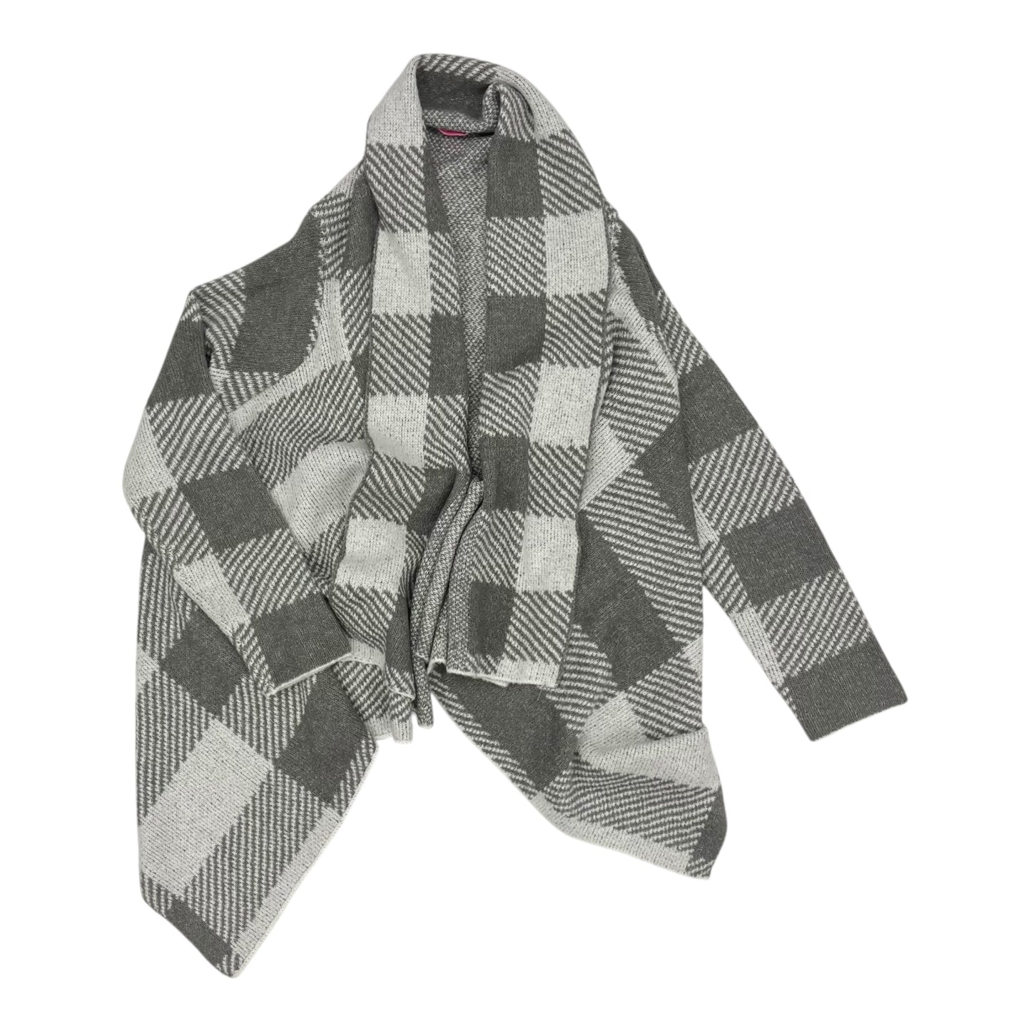Sweater Cardigan By Pink Lily In Grey & White, Size:L