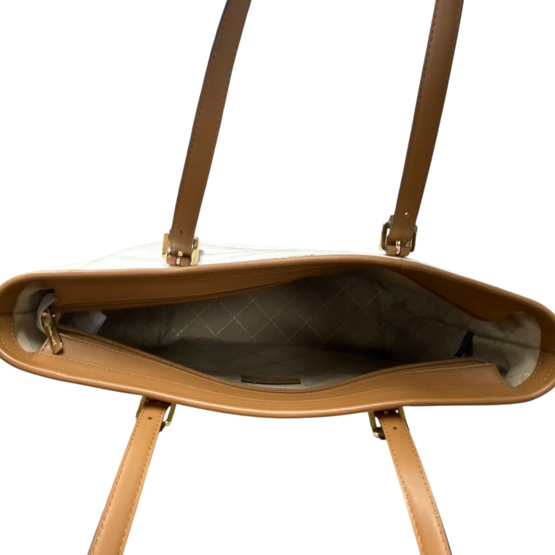 Handbag Designer By Michael Kors In Brown & Cream, Size:Large