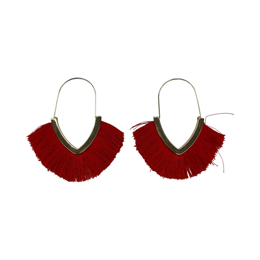 Earrings Statement By Clothes Mentor In Gold & Red