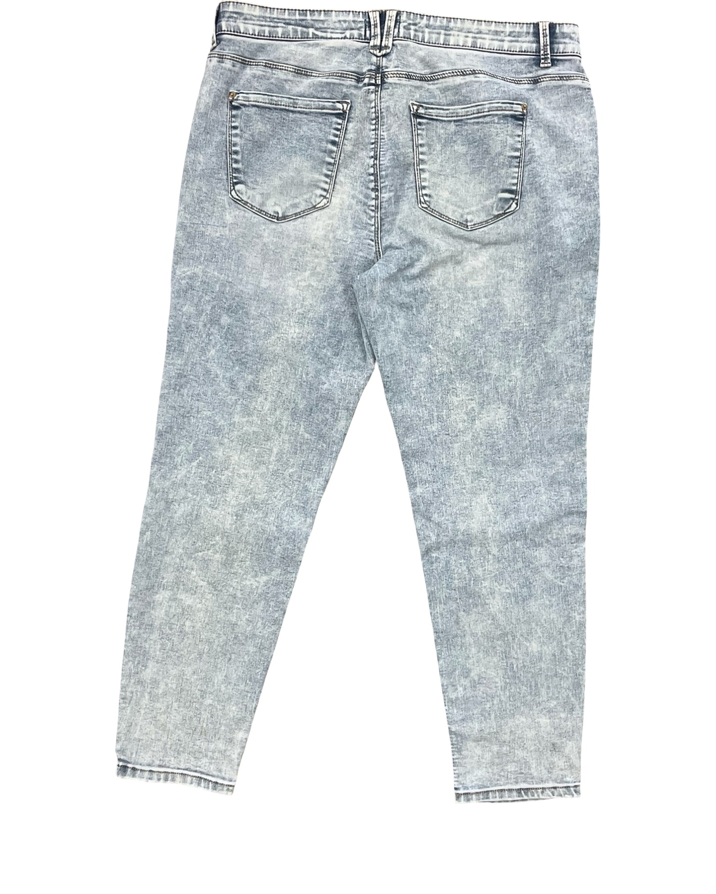 Jeans Straight By Curve Appeal In Blue Denim, Size:14