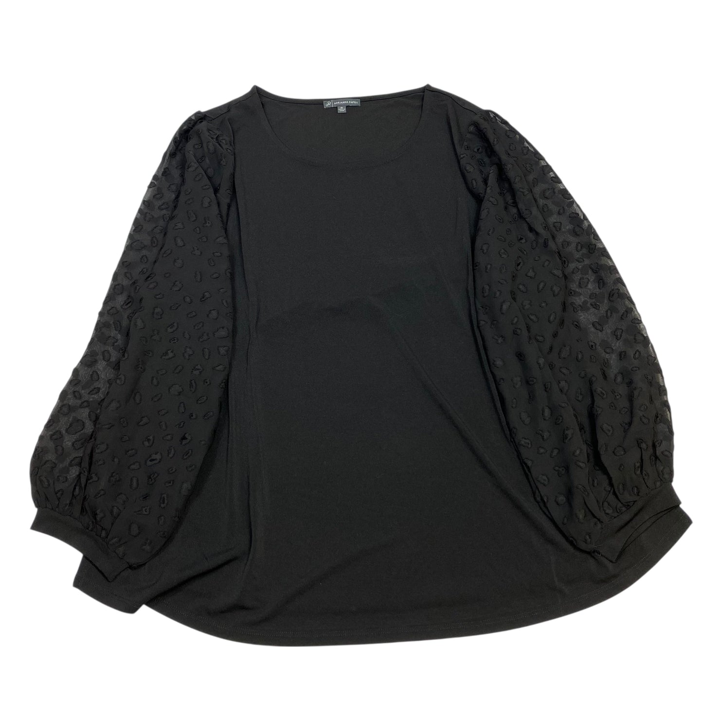 Top Ls By Adrianna Papell In Black, Size:2X