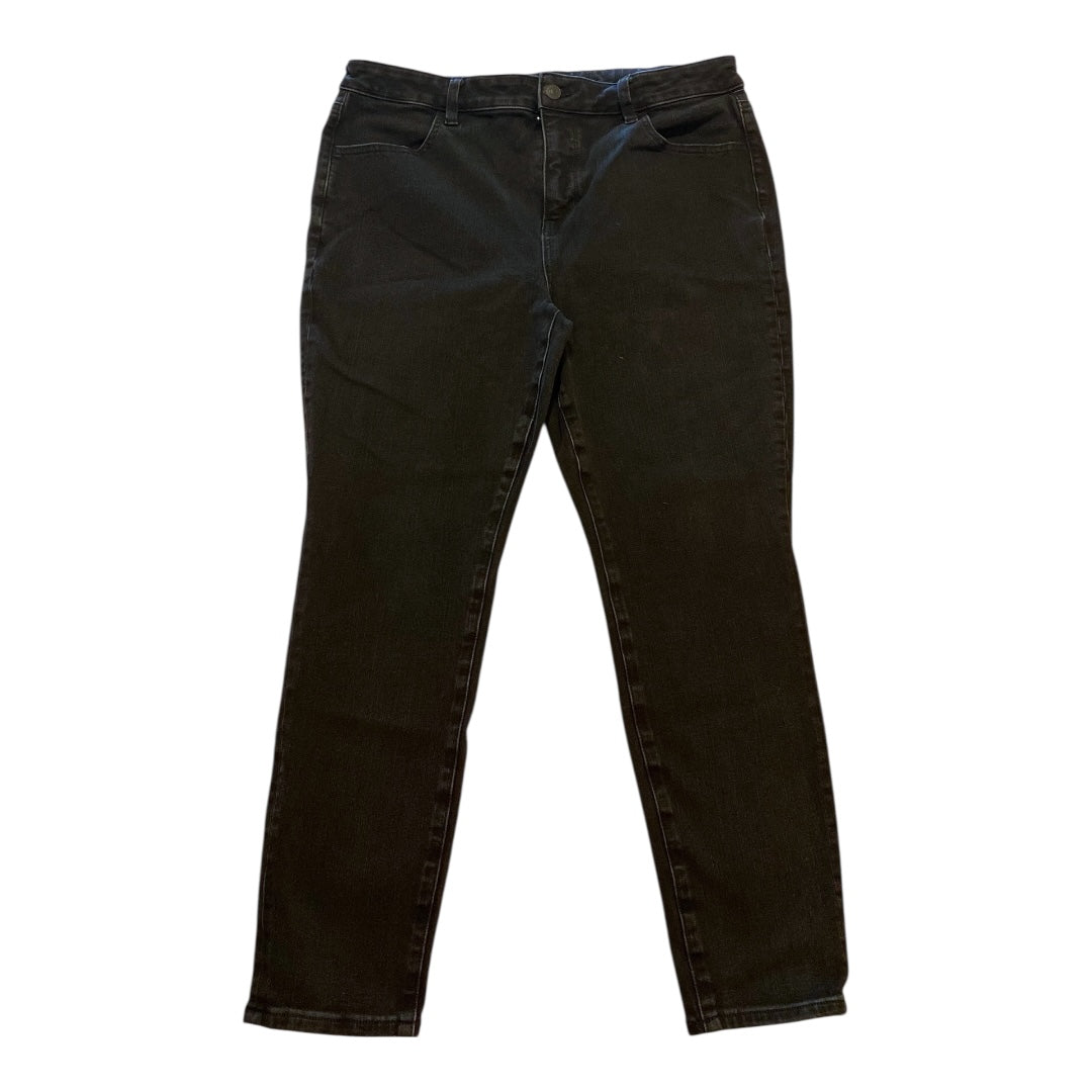 Jeans Skinny By American Eagle In Black Denim, Size:16